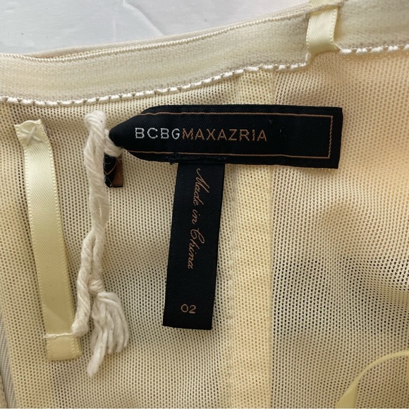 BCBGMAXAZRIA Cream and Black Strapless Cocktail Dress Size 2 - Picture 11 of 16